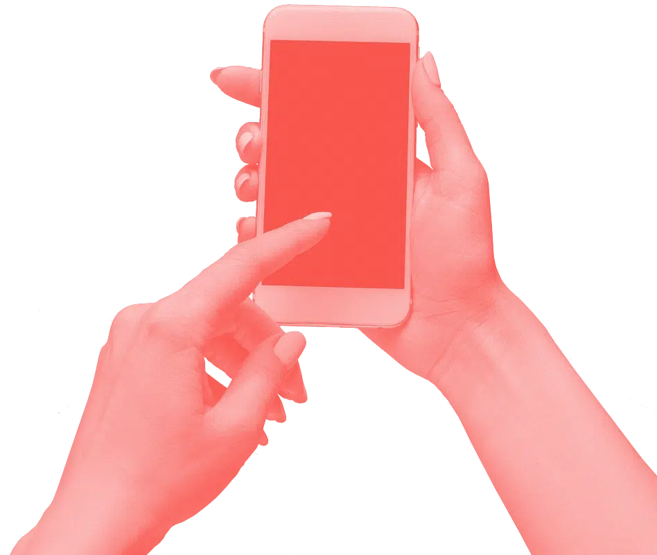 Die Hände halten ein Smartphone, ein Finger berührt den Bildschirm, um ki für Hotels zu buchen.