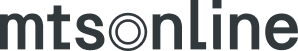 Der Text mtsonline in einer fetten, modernen Schriftart mit einer Hotelschnittstellen-Atmosphäre innerhalb des "o".