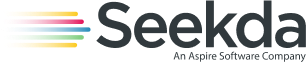 Seekda Logo mit bunten Linien, Hervorhebung Hotel schnittstellen-An Aspire Software Company.