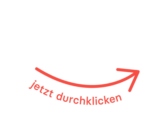 Roter gebogener Pfeil mit deutschem Text jetzt durchklicken - ideal für Hotel-Branding-Design.